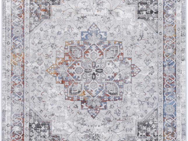 Porto Camila Grey & Blue Traditional Rug