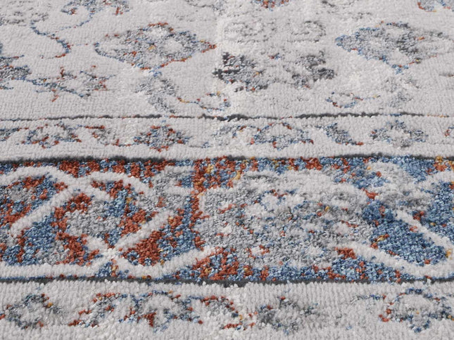 Porto Camila Grey & Blue Traditional Rug