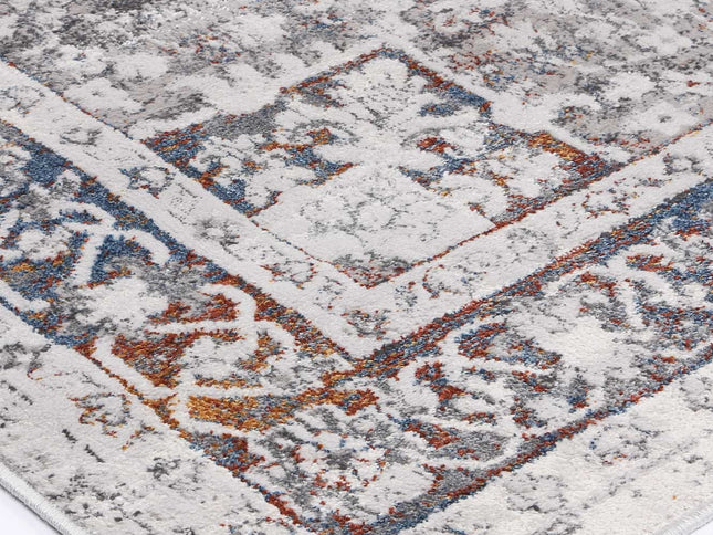 Porto Camila Grey & Blue Traditional Rug