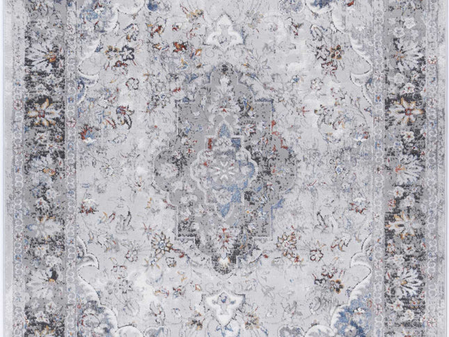Porto Ava Ivory & Blue Traditional Rug