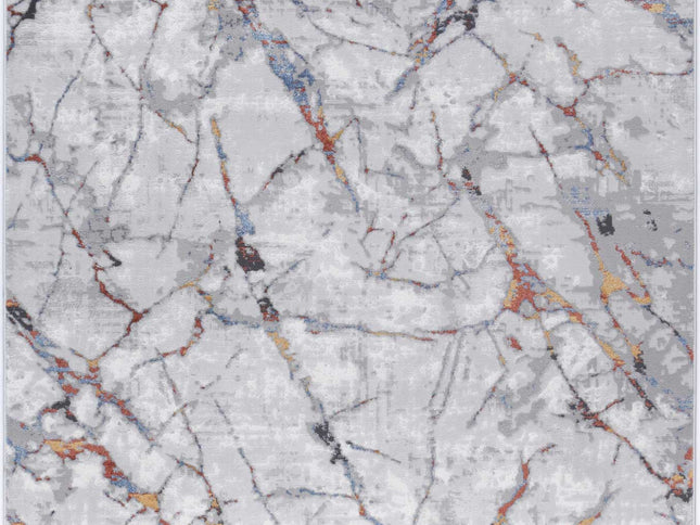 Porto Vincent Grey & Multi Abstract Rug