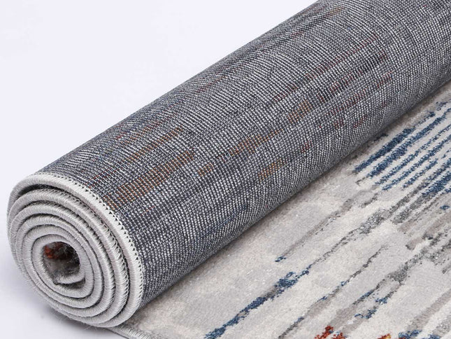 Porto Michael Grey & Multi Abstract Rug