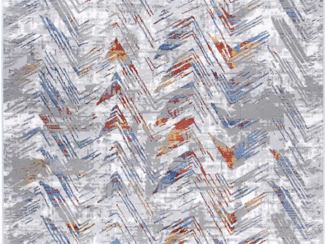 Porto Oskar Grey & Multi Geometric Rug