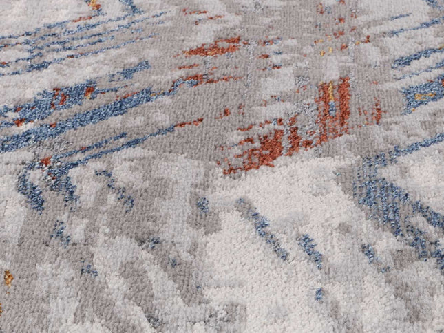Porto Oskar Grey & Multi Geometric Rug