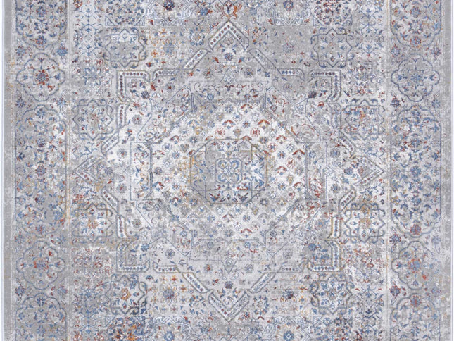 Porto Aurora Grey & Blue Traditional Rug