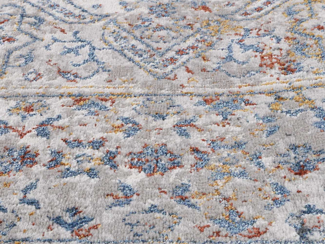 Porto Aurora Grey & Blue Traditional Rug