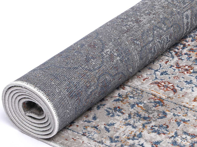 Porto Aurora Grey & Blue Traditional Rug