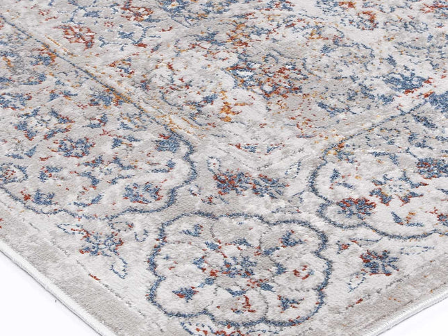 Porto Aurora Grey & Blue Traditional Rug