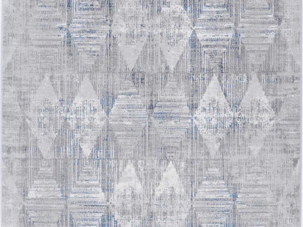 Porto Harlequinn Grey & Blue Geometric Rug