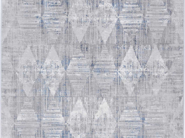 Porto Harlequinn Grey & Blue Geometric Rug
