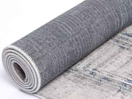 Porto Harlequinn Grey & Blue Geometric Rug