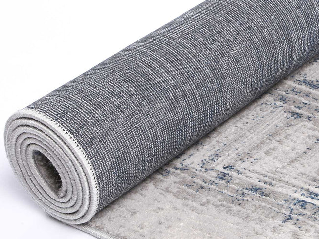 Porto Harlequinn Grey & Blue Geometric Rug