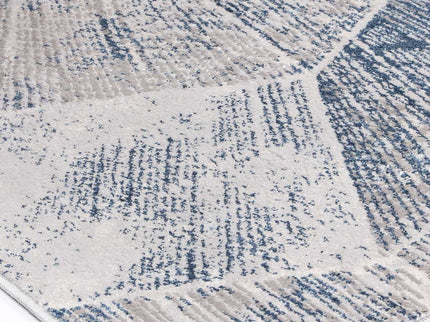 Porto Mason Grey & Blue Geometric Rug