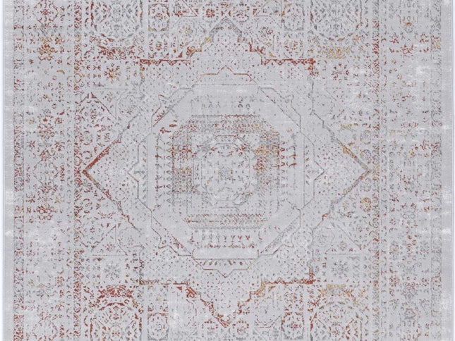 Porto Luna Cream & Red Traditional Rug