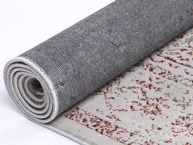Porto Luna Cream & Red Traditional Rug