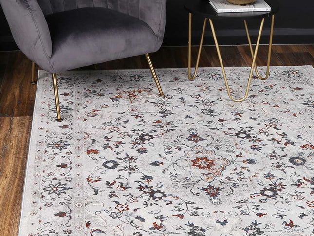 Porto Ava Ivory & Red Traditional Rug