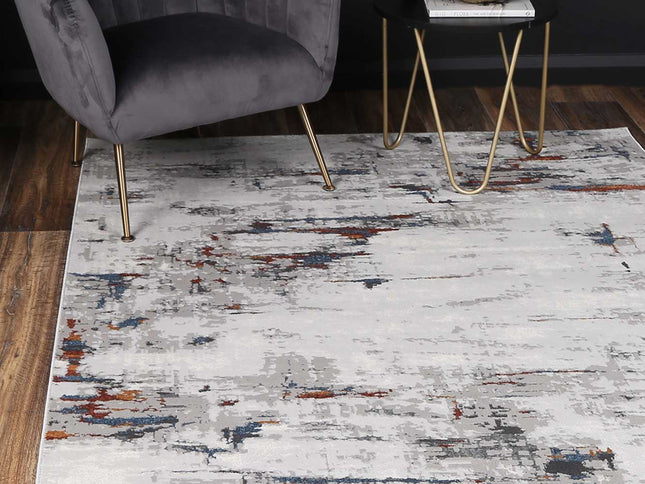 Porto Isla Blue & Red Abstract Rug