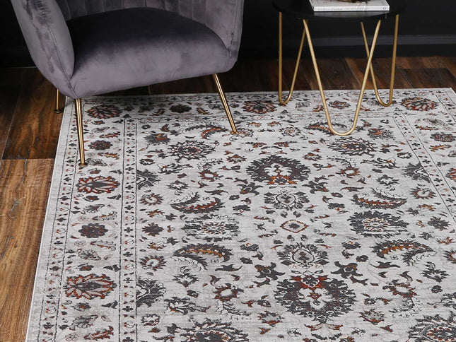 Porto Edward Ivory & Red Traditional Rug