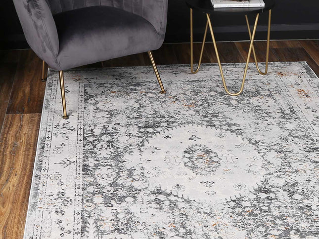 Porto Alexander Grey & Yellow Traditional Rug