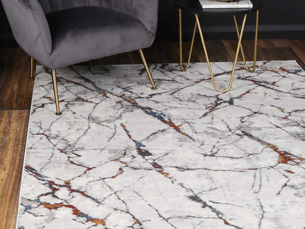 Porto Vincent Grey & Multi Abstract Rug