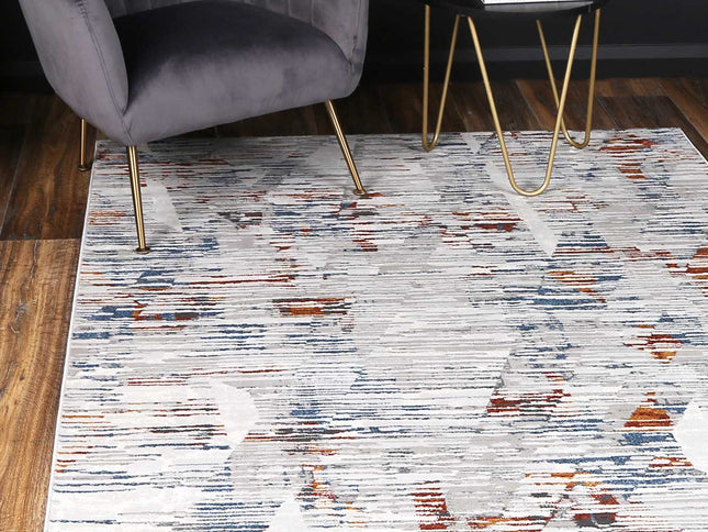 Porto Michael Grey & Multi Abstract Rug