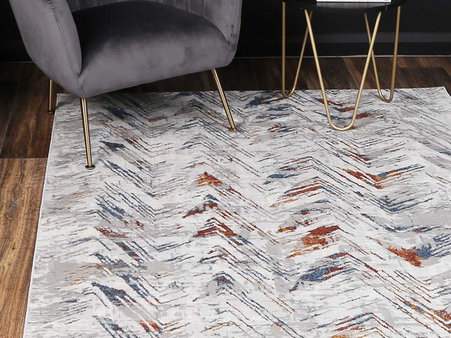 Porto Oskar Grey & Multi Geometric Rug