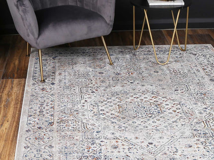 Porto Aurora Grey & Blue Traditional Rug