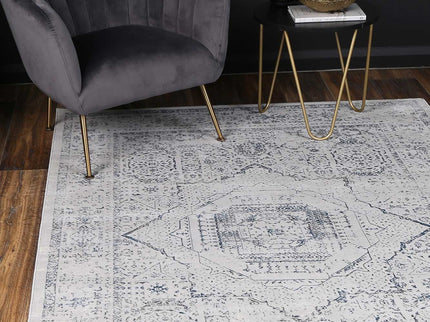 Porto Luna Cream & Blue Traditional Rug