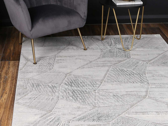 Porto Mason Grey Geometric Rug