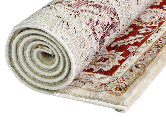 Prague Francesca Cream & Red Traditional Rug