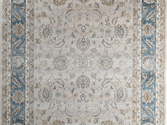 Prague Francesca Cream & Blue Traditional Rug