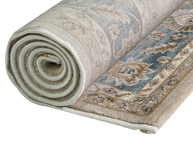 Prague Francesca Cream & Blue Traditional Rug