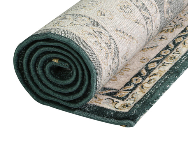 Prague Francesca Green & Cream Traditional Rug