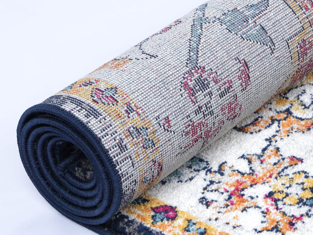 Provence Miliana Grey Blue Transitional Rug - PROV05