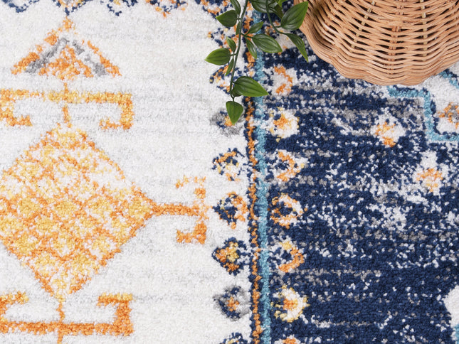 Provence Taza Blue Cream Transitional Rug - PROV06