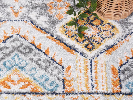 Provence Zaida Traditional Grey & Terracotta Rug - PROV12