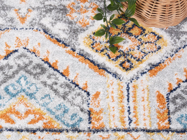 Provence Zaida Traditional Grey & Terracotta Rug - PROV12