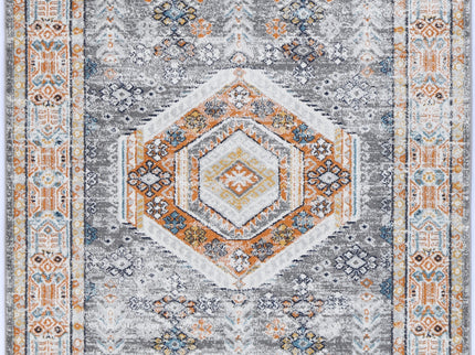 Provence Zaida Traditional Grey & Terracotta Rug - PROV12