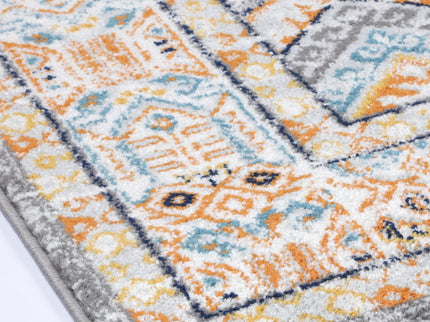 Provence Zaida Traditional Grey & Terracotta Rug - PROV12
