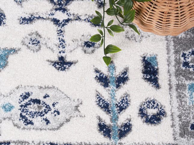 Provence Celts Cream Blue Traditional Rug - PROV14
