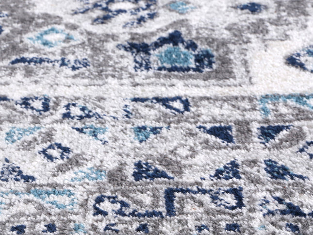 Provence Celts Cream Blue Traditional Rug - PROV14