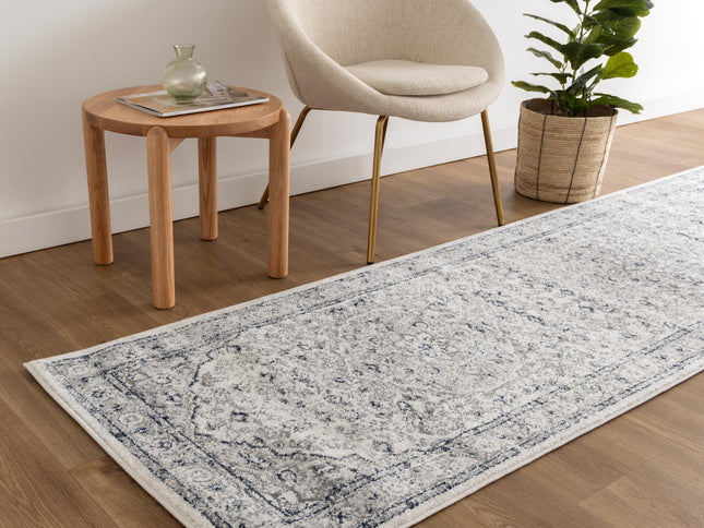 Provence Vallonnet Cream Navy Floral Rug - PROV23