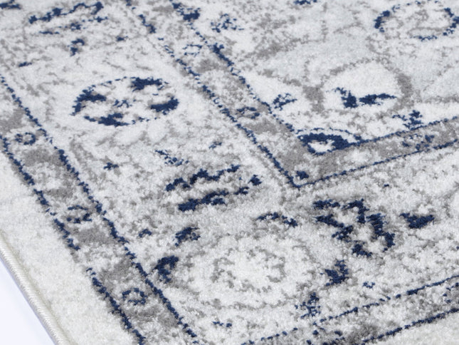 Provence Vallonnet Cream Navy Floral Rug - PROV23
