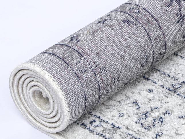 Provence Vallonnet Cream Navy Floral Rug - PROV23