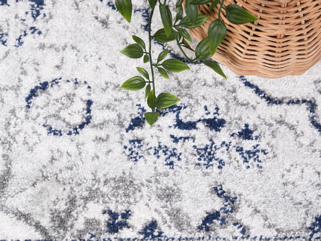 Provence Vallonnet Cream Navy Floral Rug - PROV23