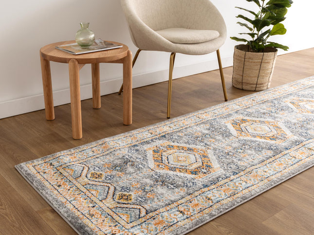 Provence Zaida Traditional Grey & Terracotta Rug - PROV12