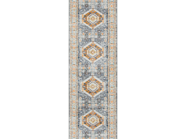 Provence Zaida Traditional Grey & Terracotta Rug - PROV12