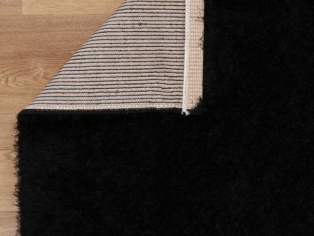 Puffy Soft Shag Black Rug