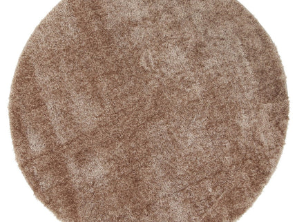 Puffy Soft Shag Round Rug Camel