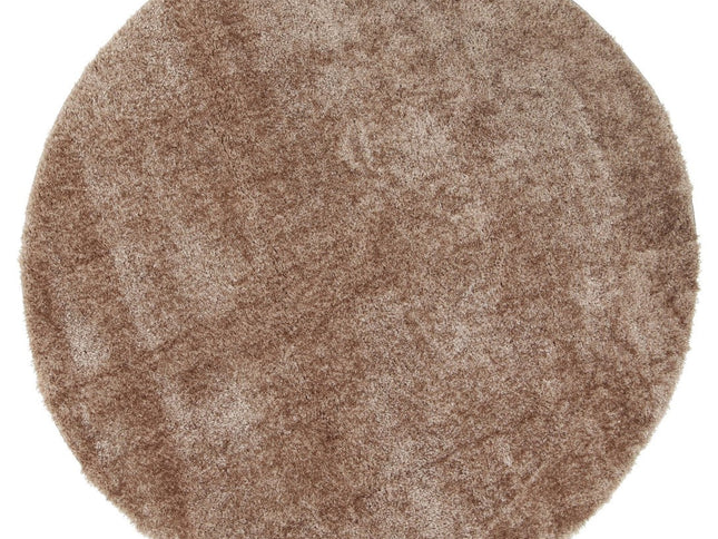 Puffy Soft Shag Round Rug Camel